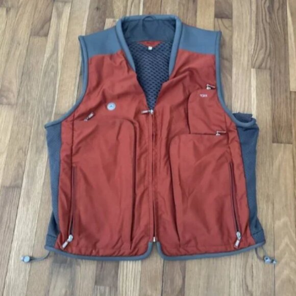 Vintage Tumi Rust Travel Vest Medium Men Cargo Outdoor Tactical - Picture 1 of 11